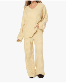 Oversized V Neck Sweater | Wheat