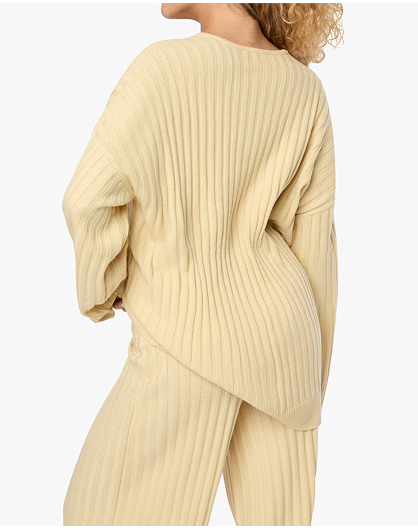 Oversized V Neck Sweater | Wheat