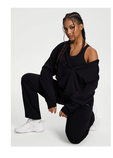 Oversized Zip-Up Hoodie | Black