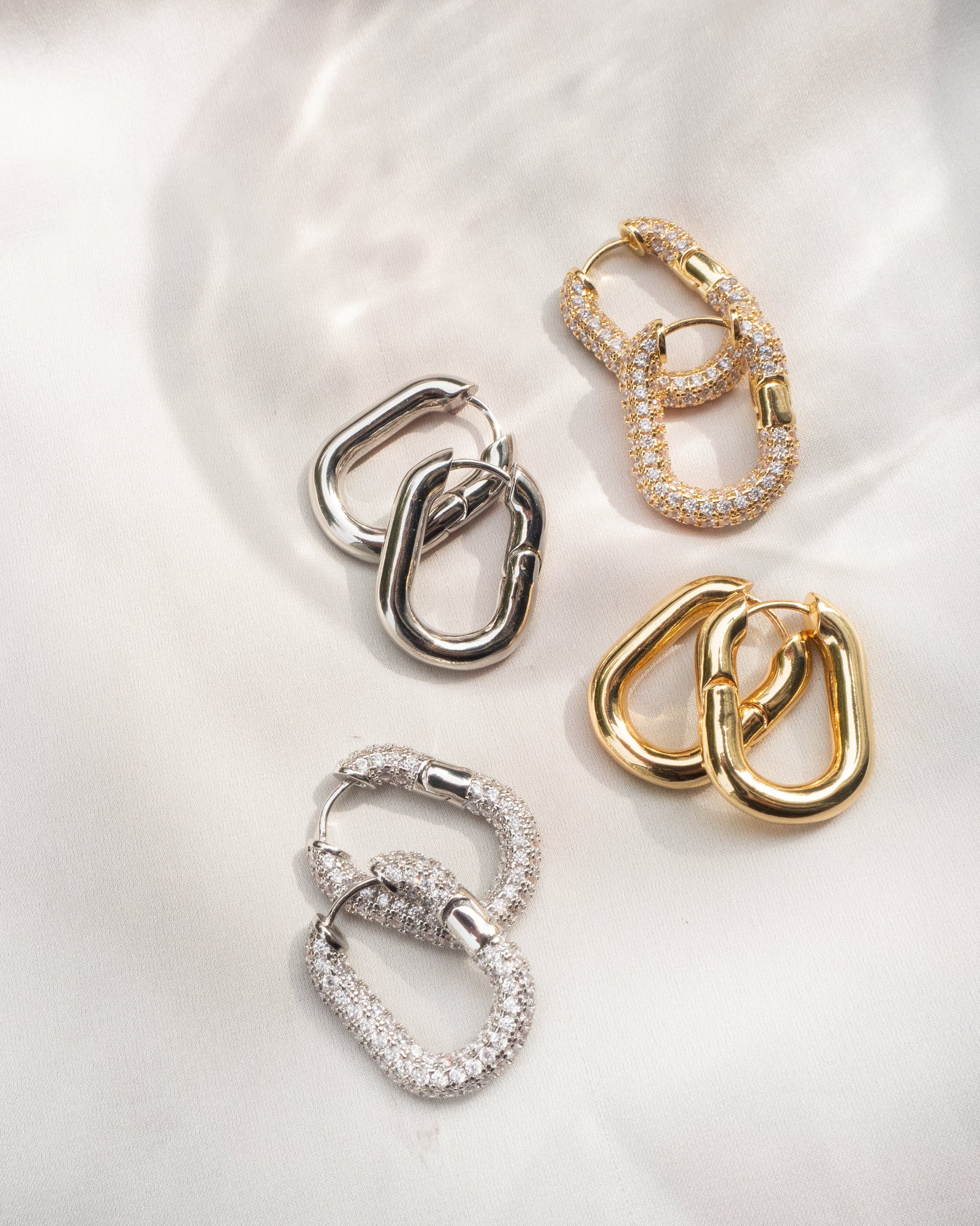 XL Chain Link Hoops - Gold | Plated Gold