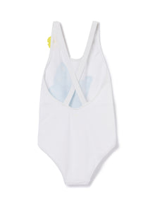 One-Piece Swimsuit with Butterfly | White