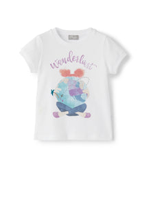 Short Sleeve T-Shirt with World Print | White/Stone Grey