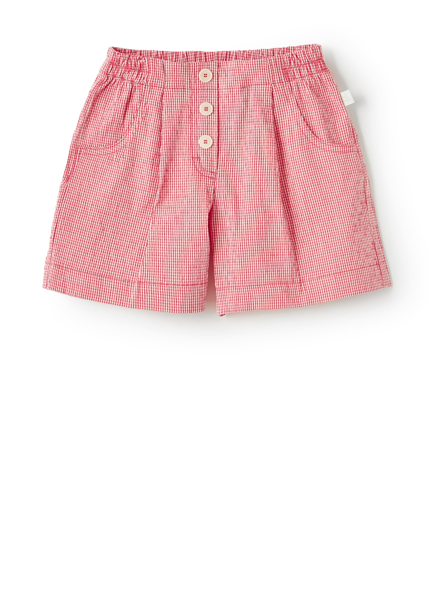 Micro Vichy Bermuda Shorts | Rosso Carminio
