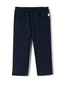 Straight-Cut Fleece Trousers | Blue
