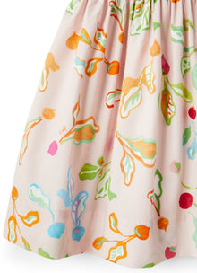 Sleeveless Dress with Print And Ruffles | Baby Pink