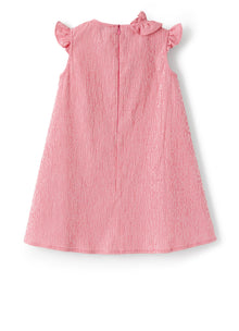 Micro Vichy Dress with Ruffles | Rosso Carminio