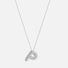 The Pave Bubble Letter Pendant Necklace | Sterling Silver