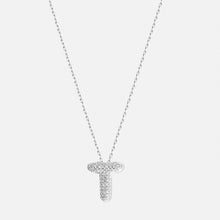 The Pave Bubble Letter Pendant Necklace | Sterling Silver