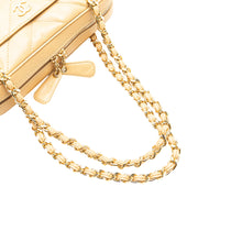 Chanel | Pre-Owned CC Chevron Quilted Lambskin Chain Shoulder Bag | Brown/Beige