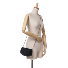 Chanel | Pre-Owned CC Velvet Half Moon Wallet on Chain | Black