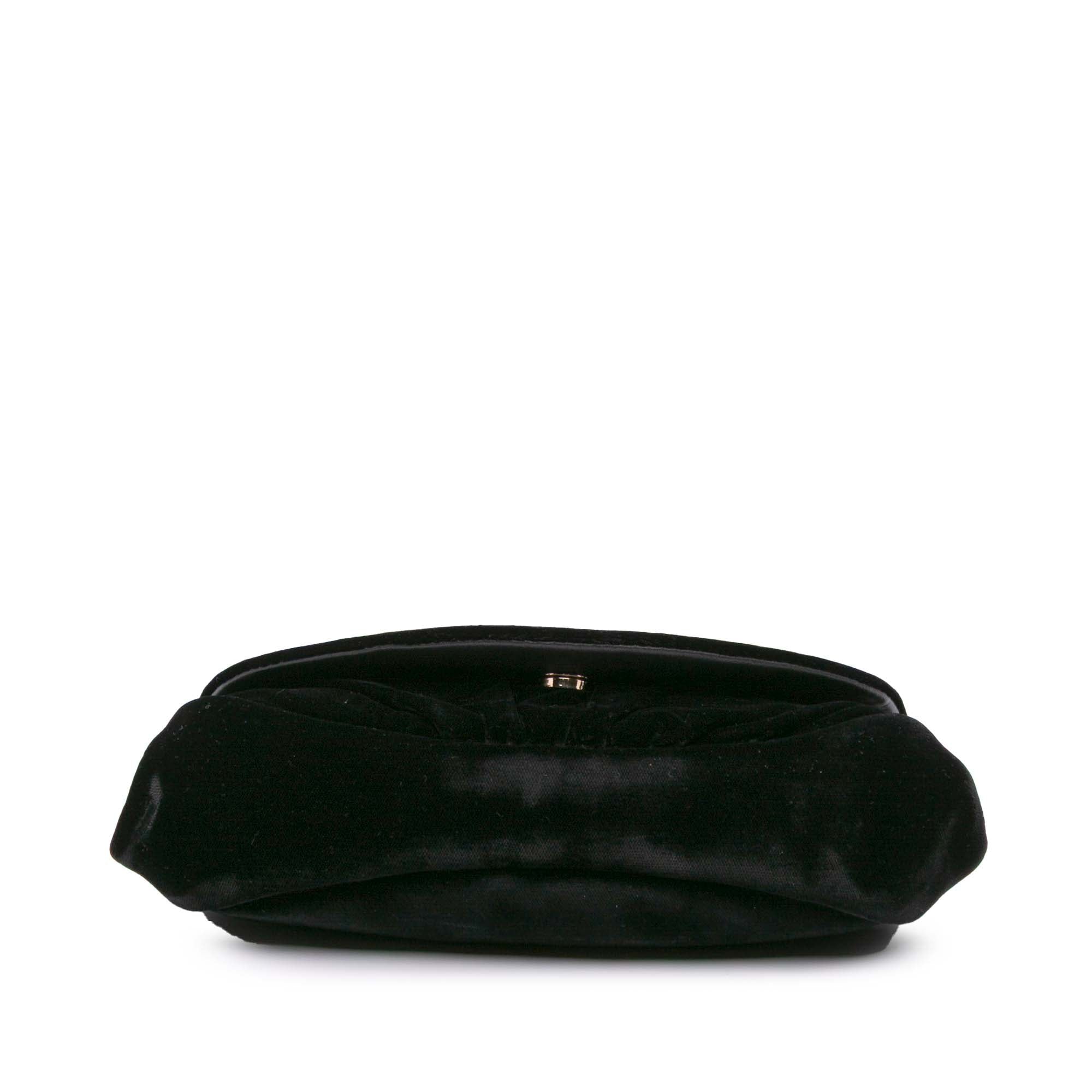 Chanel | Pre-Owned CC Velvet Half Moon Wallet on Chain | Black