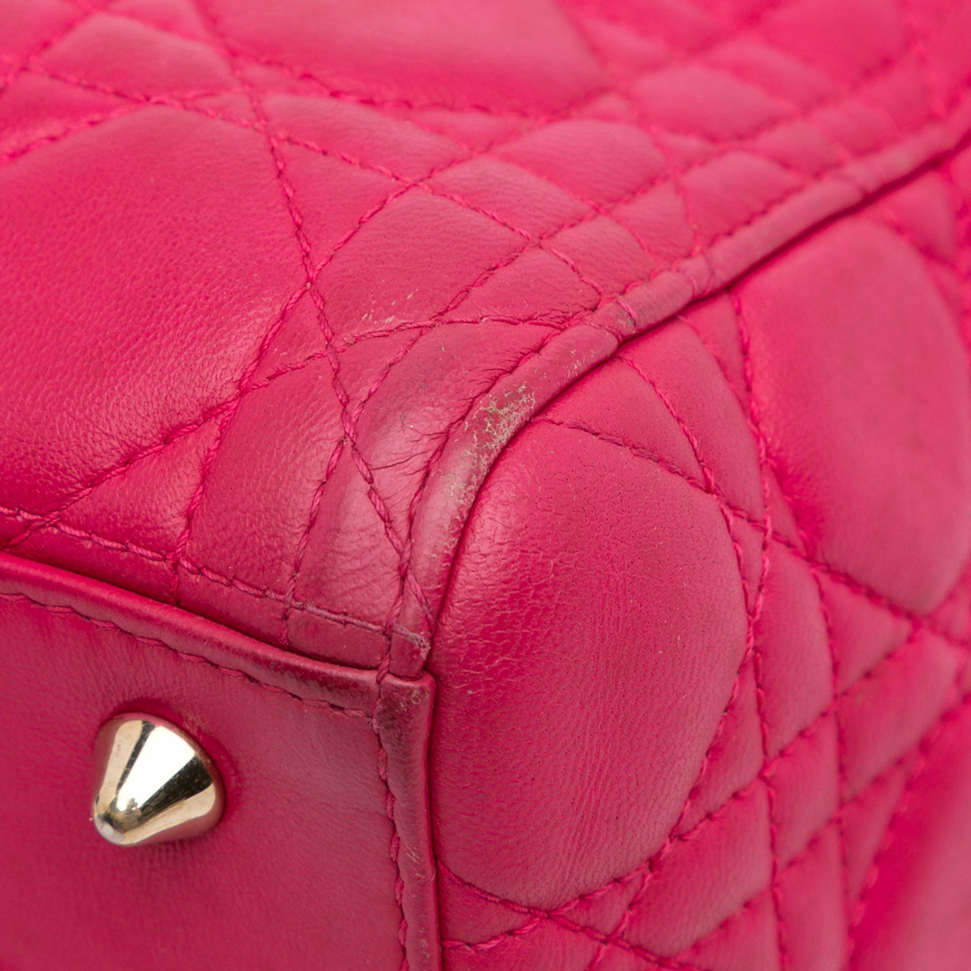 Dior | Pre-Owned Medium Lambskin Cannage Lady | Pink/Dark Pink