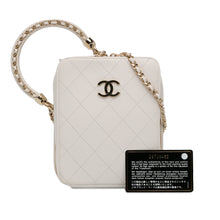 Chanel | Pre-Owned CC Lambskin Round Handle Camera Case | White