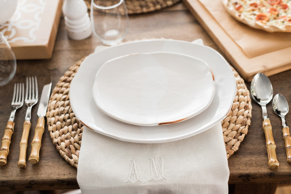 Exposed Edge Organic Dinner Plate | White | Large