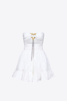 Broderie Anglaise Heart Draped Mini Dress | Off-White