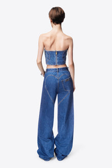 Heart Cutout Wide Leg Jean | Multi Denim Wash