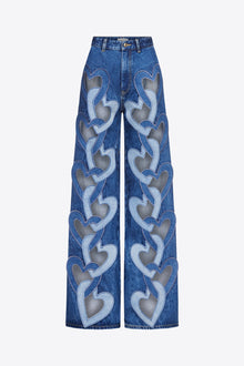 Heart Cutout Wide Leg Jean | Multi Denim Wash