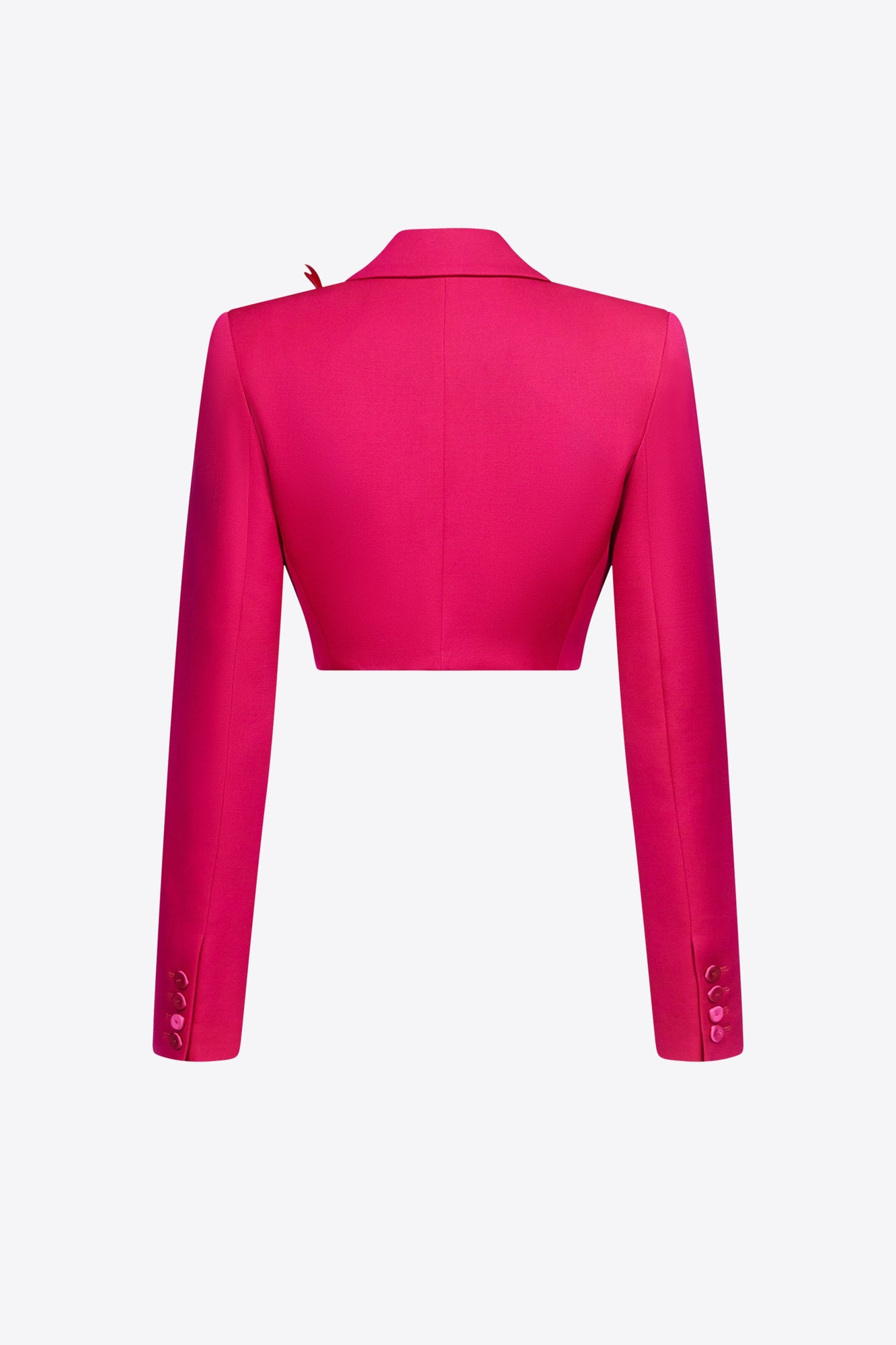 Flower Corsage Cropped Blazer | Raspberry