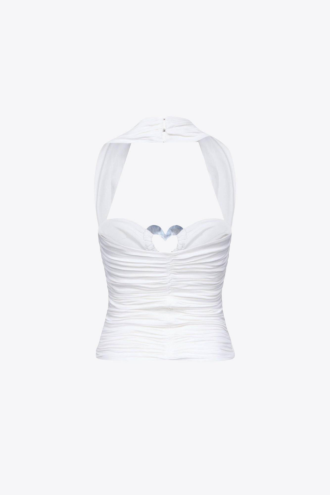 Heart Ruched Halter Top | Off White