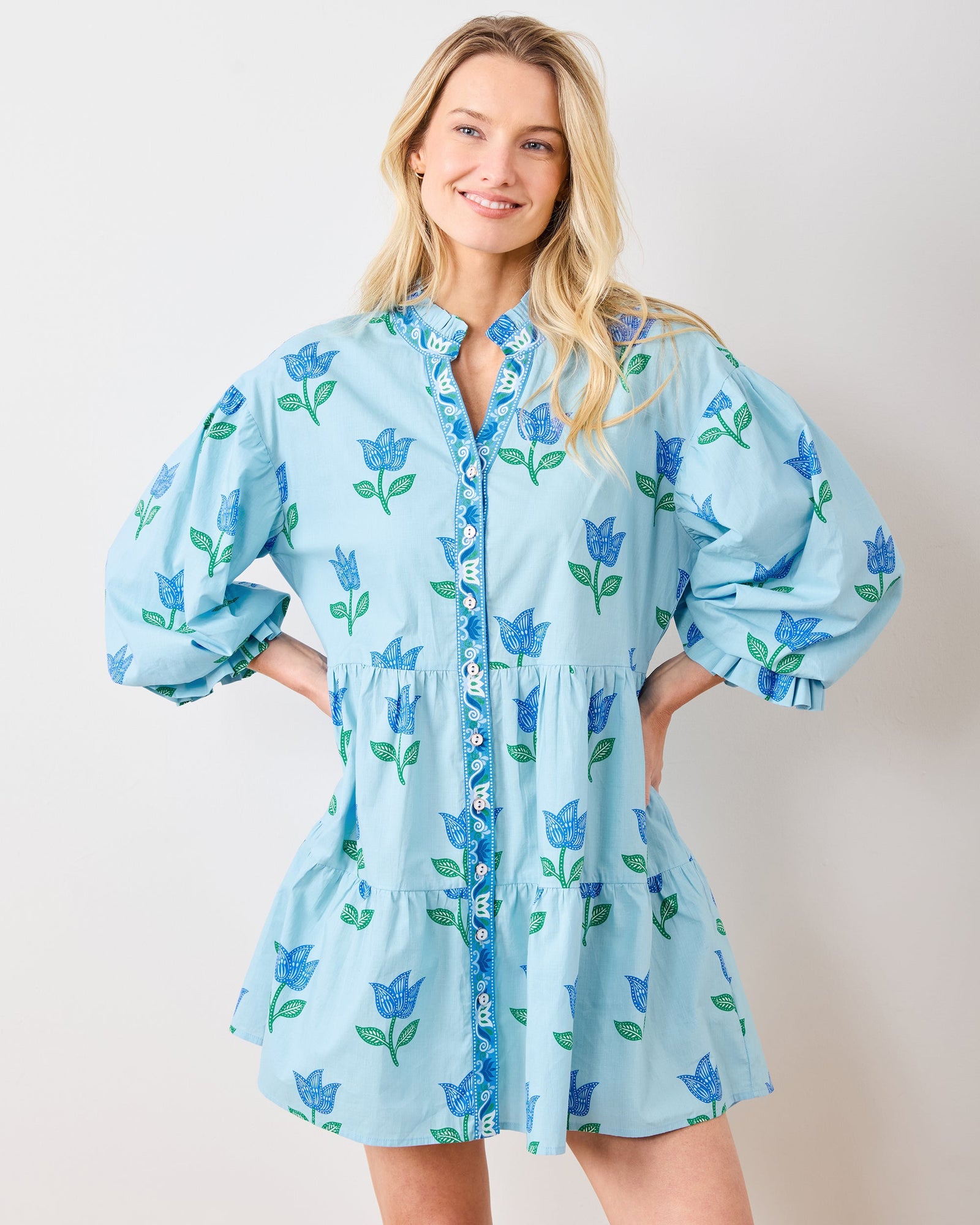 Tulip Bloom - Rosalita Dress - Oasis Sky - Printfresh