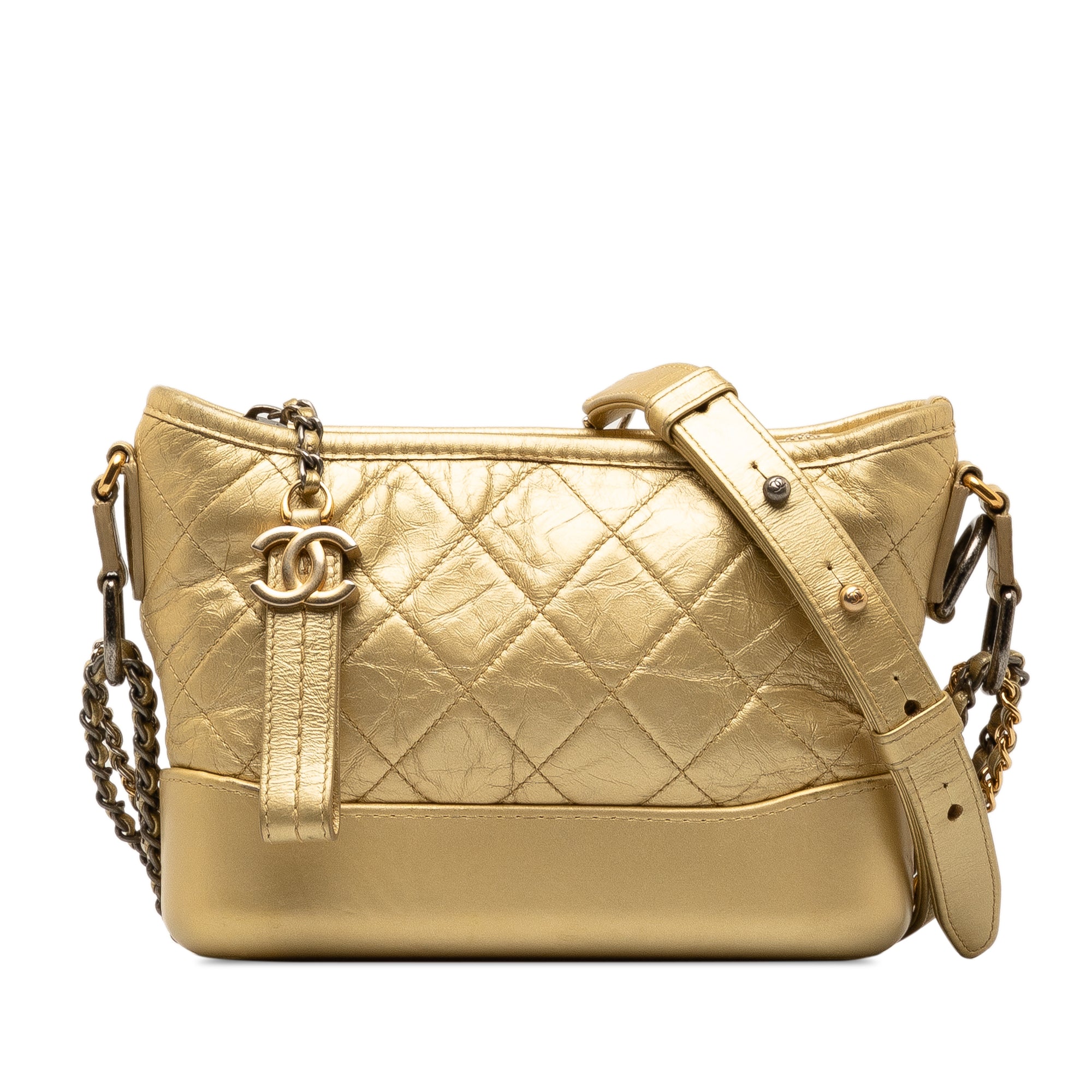 Chanel | Pre-Owned Small Metallic Lambskin Gabrielle Crossbody | Gold