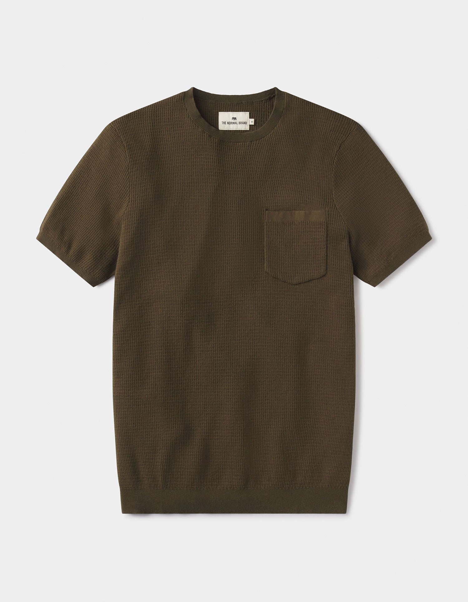 Men | Waffle Knit Sweater Tee | Olive