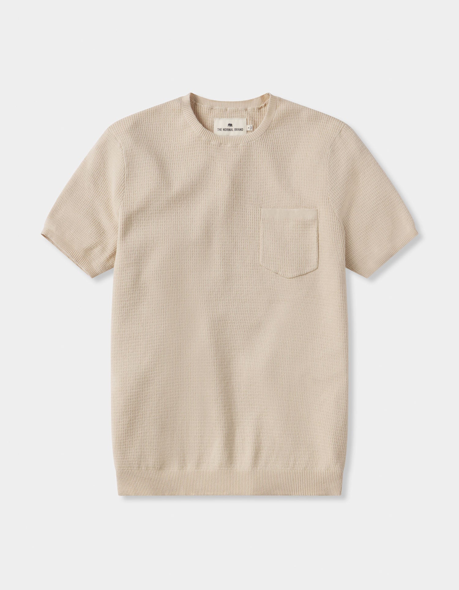 Men | Waffle Knit Sweater Tee | Tan