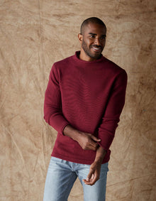 Men | Roll Neck Sweater | Wine