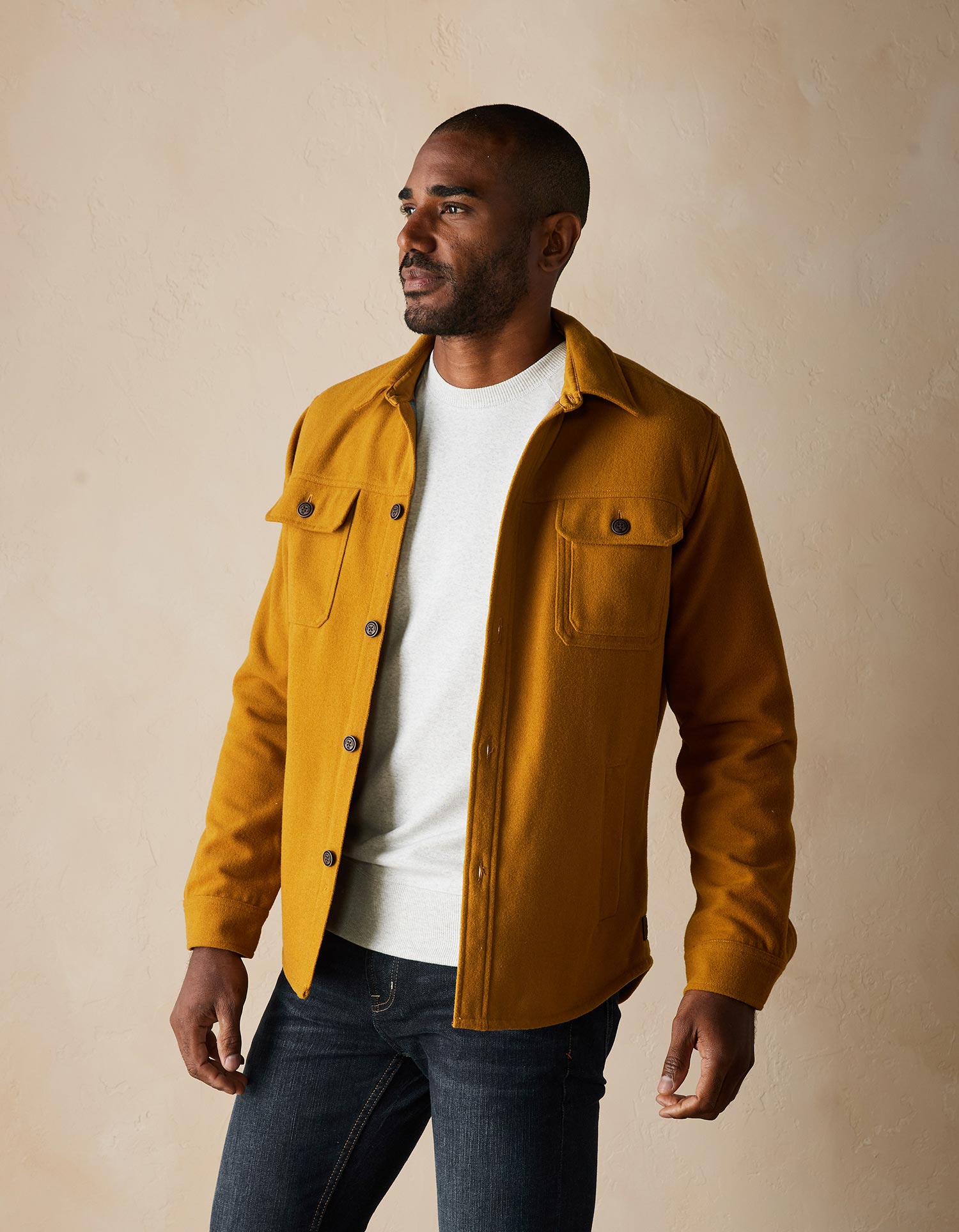 Men | Brightside Flannel Lined Workwear Jacket | Gold