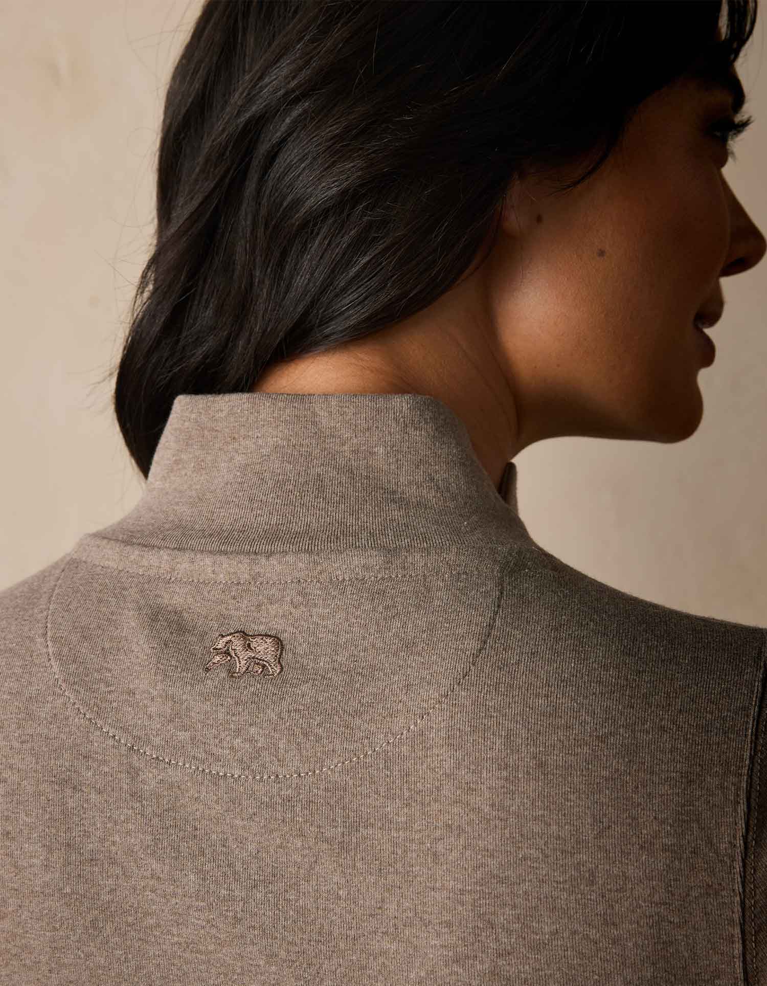 Women | Puremeso Mock Neck Dress | Taupe