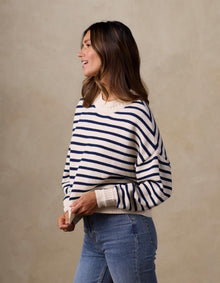Women | Maritime Crewneck | Cream/Navy