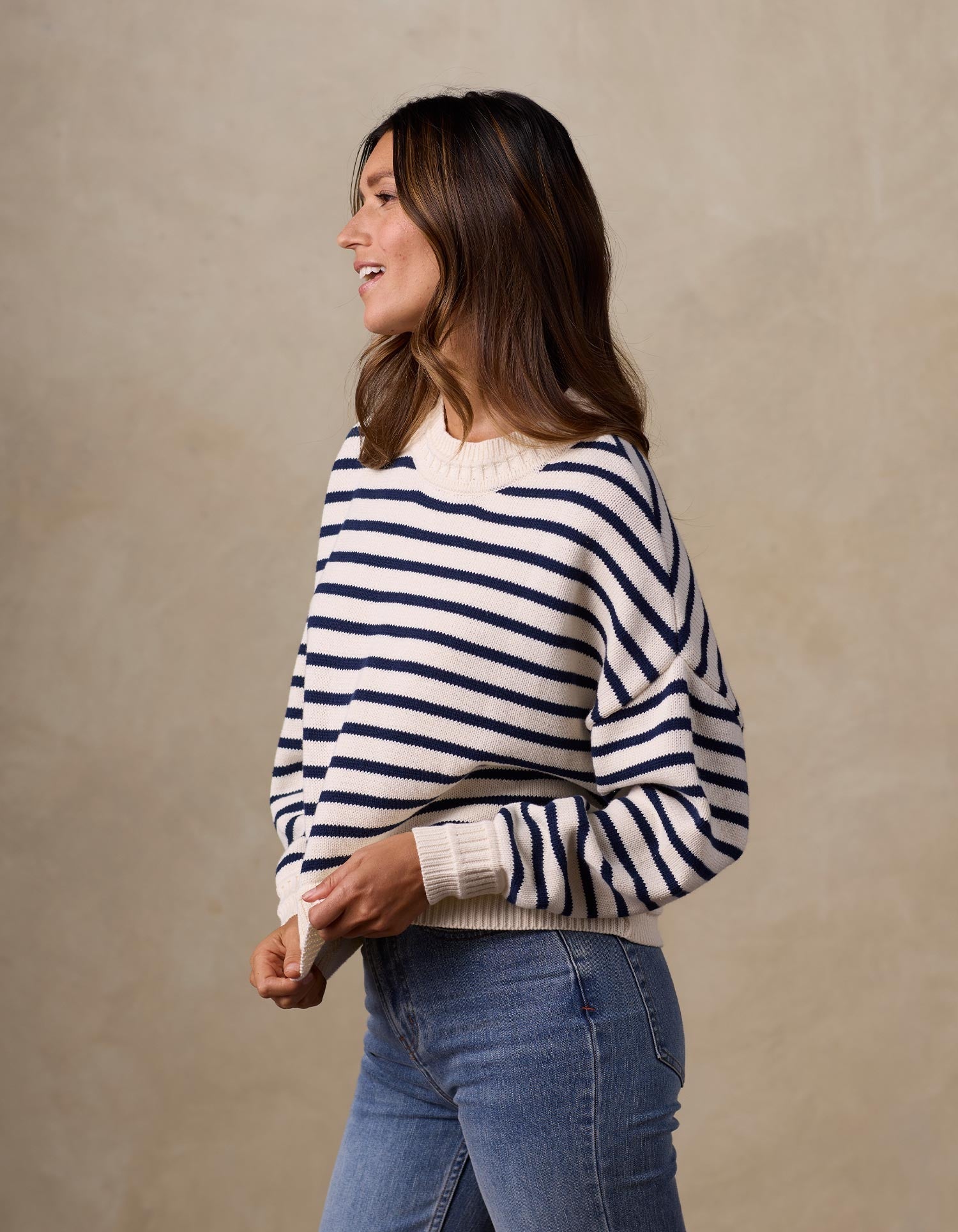 Women | Maritime Crewneck | Cream/Navy