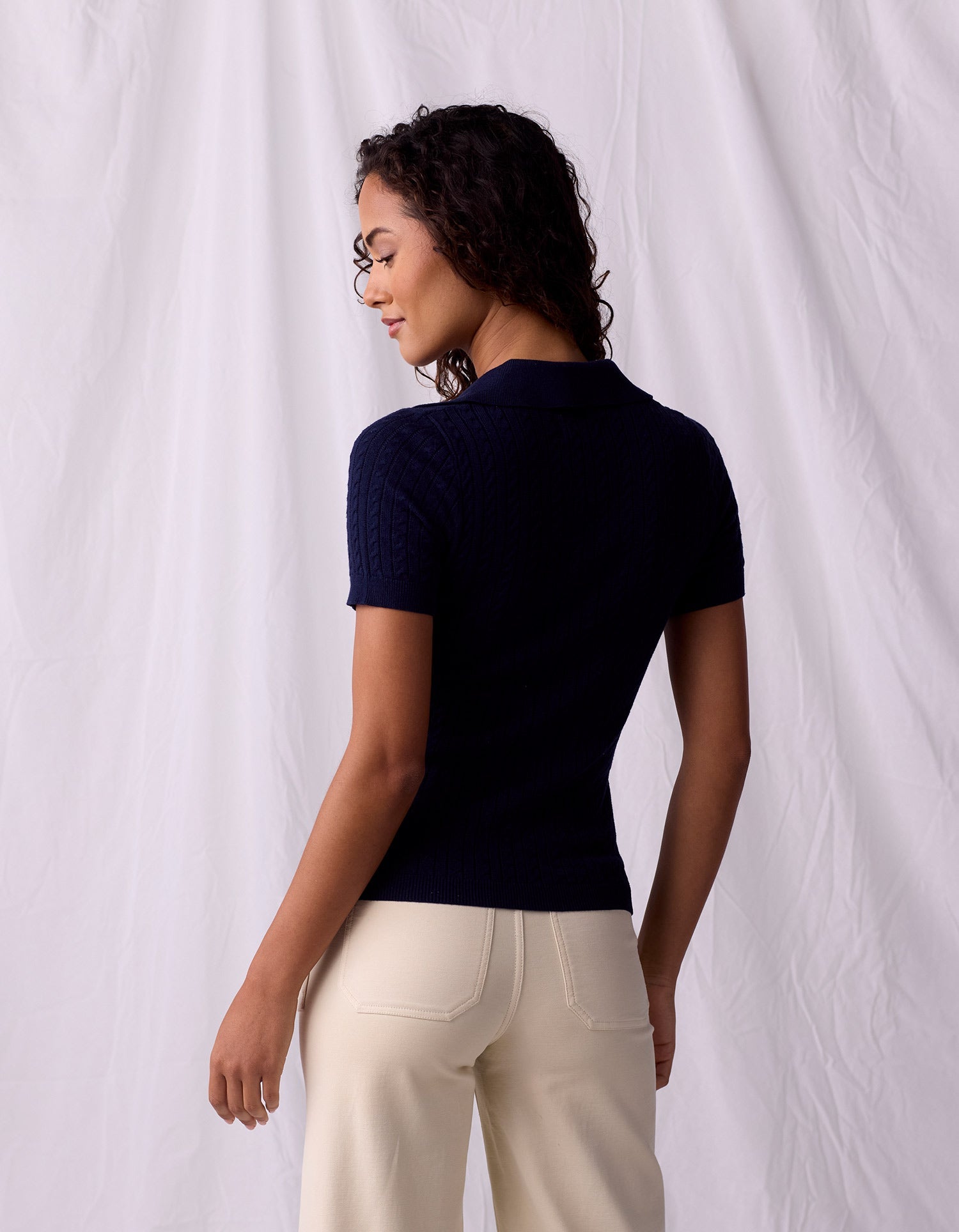 Women | Sutton Fine Gauge Top | Navy