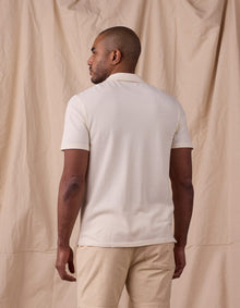 Men | Cotton Pique Camp Shirt | Ivory