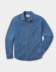 Men | Lightweight Denim Overshirt | Medium Wash