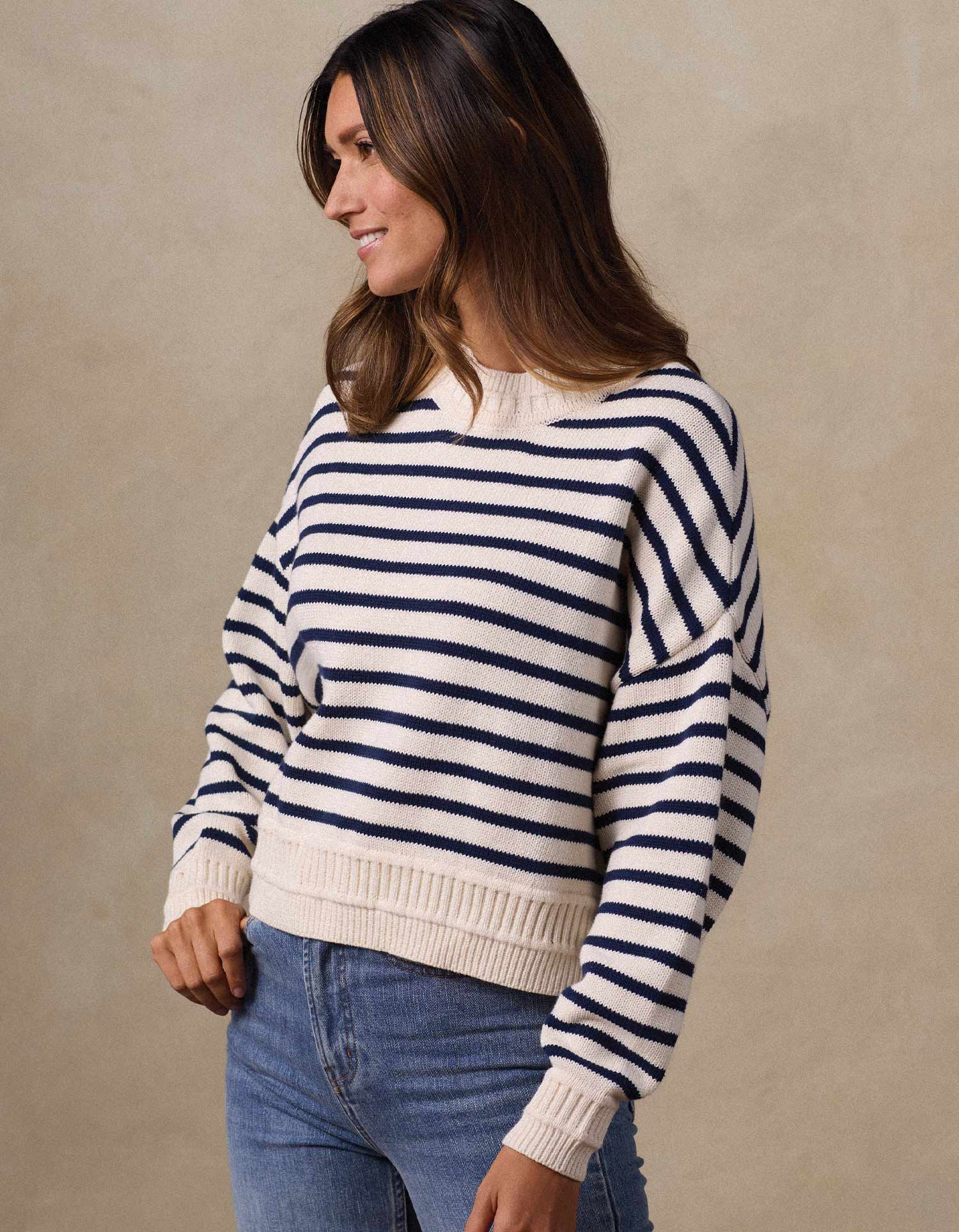 Women | Maritime Crewneck | Cream/Navy