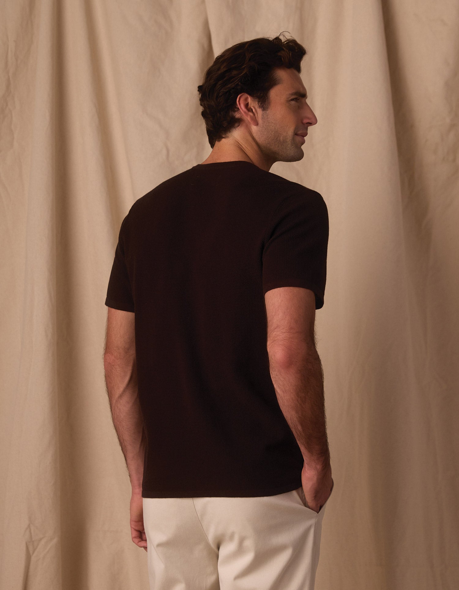 Men | Driftknit Sweater Tee | Dark Brown