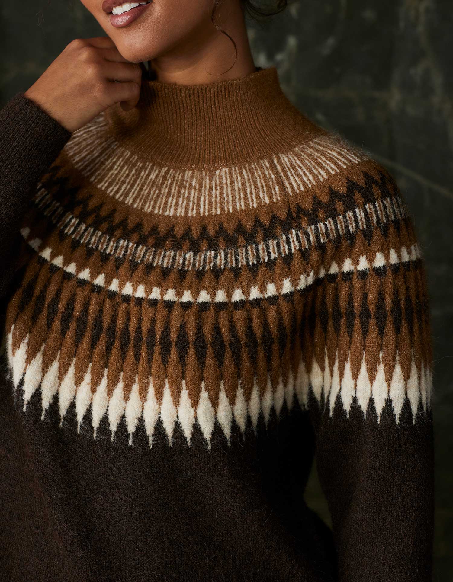 Women | Nomad Fair Isle Sweater | Espresso Multi