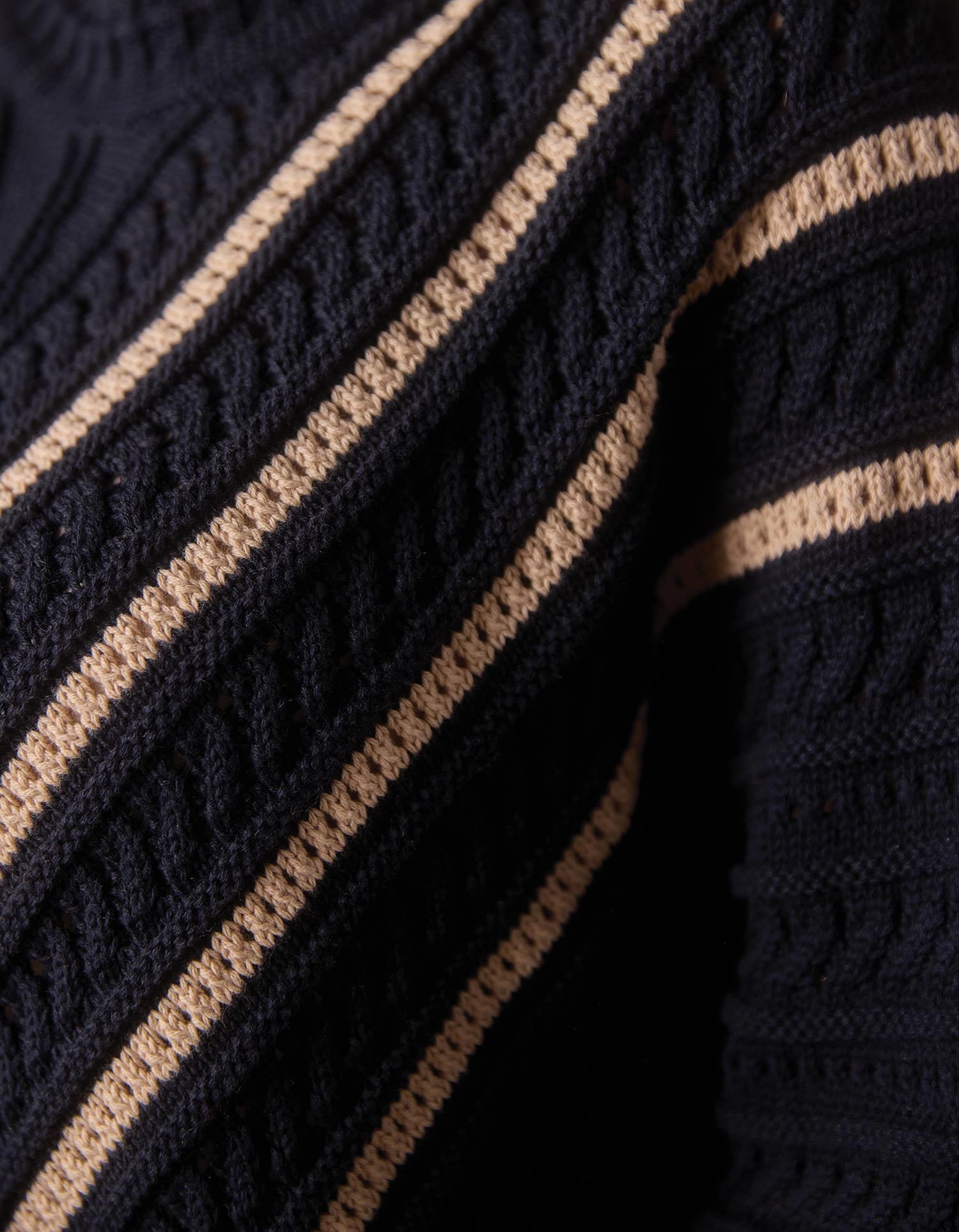 Women | Apres Chevron Sweater | Navy/Birch Stripe