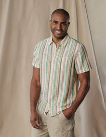Men | Freshwater Short Sleeve Button Up Shirt | Sherbet Stripe