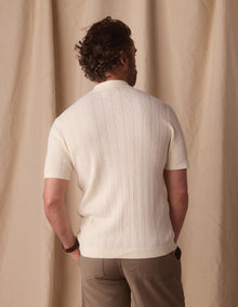 Men | Robles Textured Knit Camp Button Up | Ivory