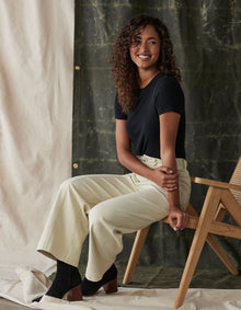 Women | Comfort Terry Wide Leg Crop Pant | Cream