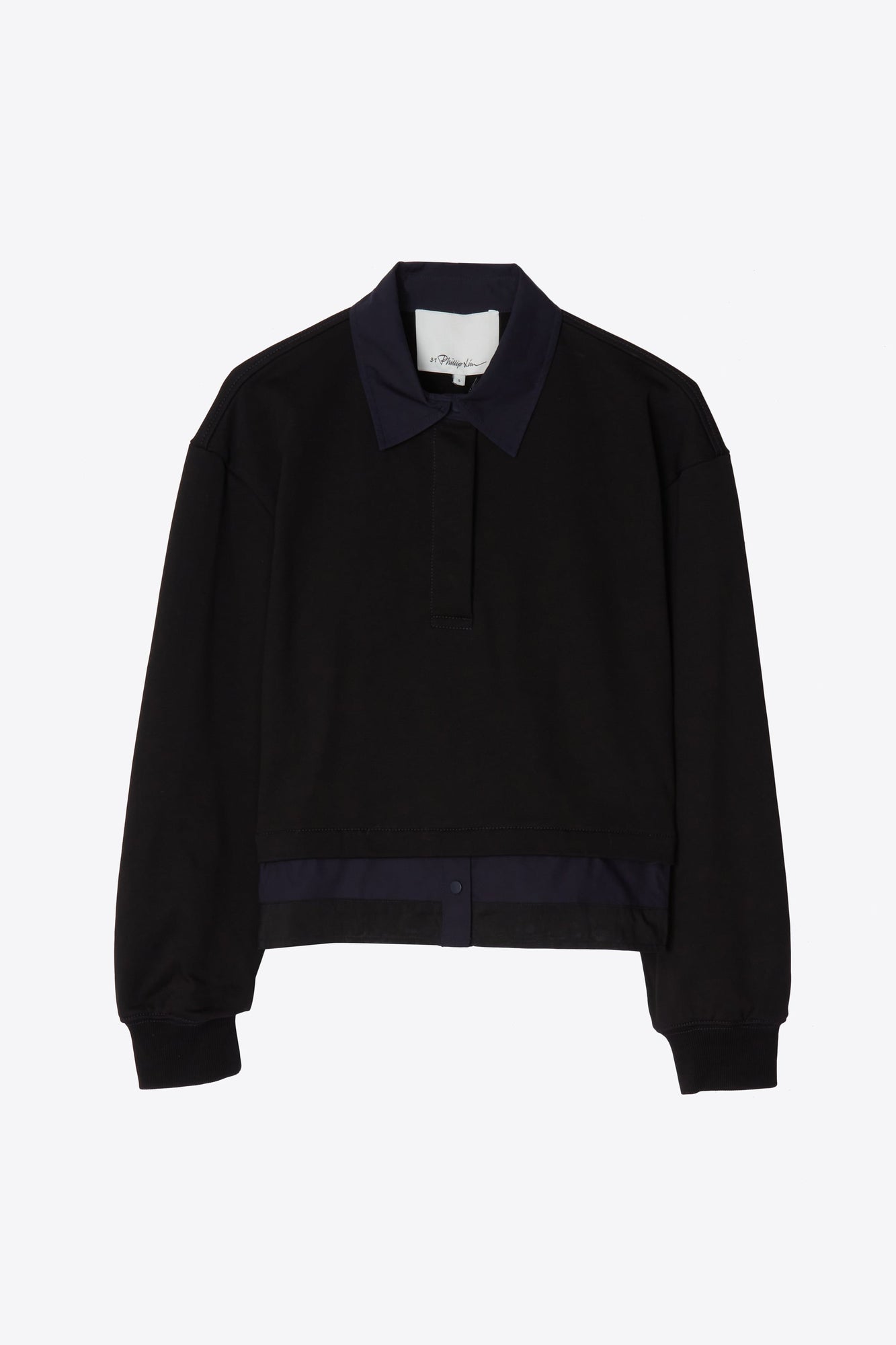Cropped Polo With Stripe Combo | Midnight