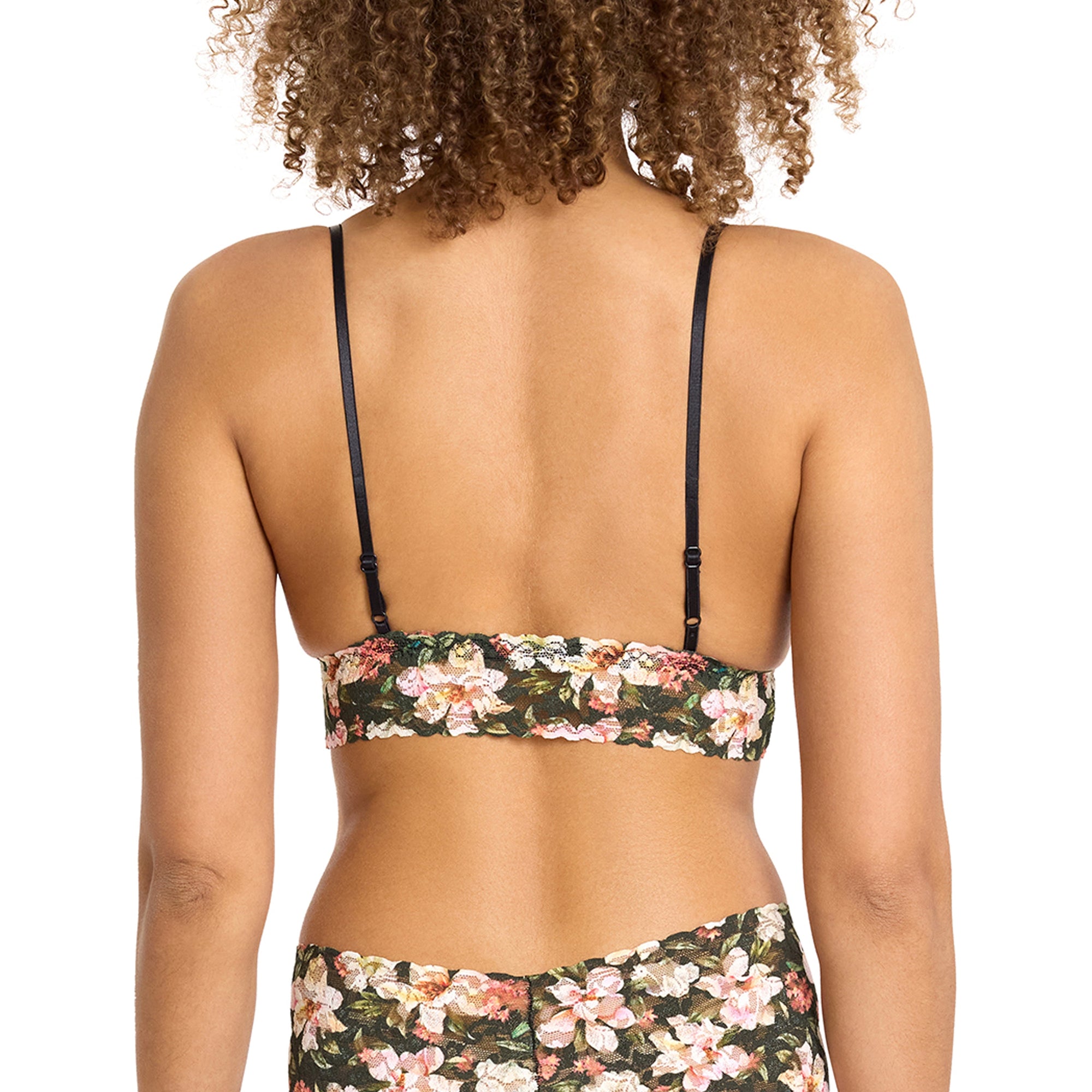Signature Lace Padded Bralette | Dark Room Blooms (Black)