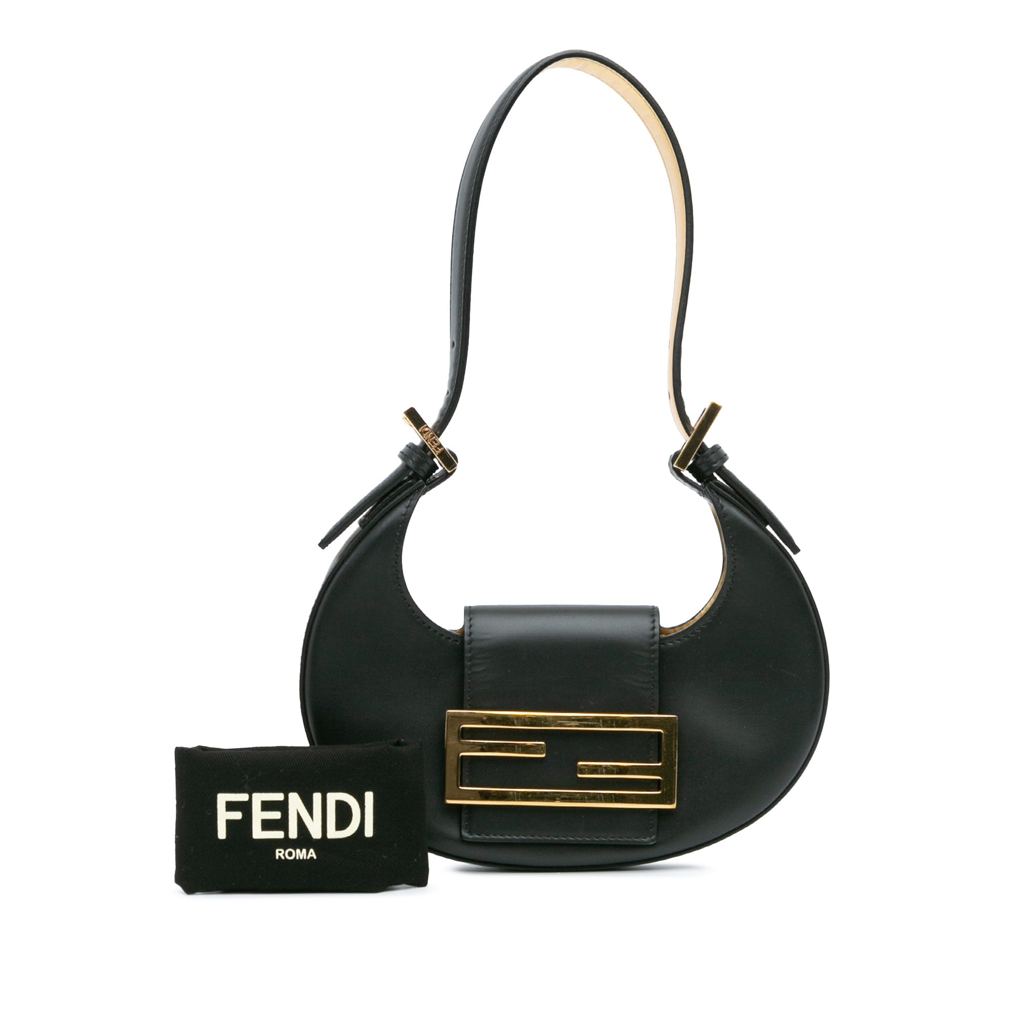Fendi | Pre-Owned Mini Leather Cookie Hobo | Black