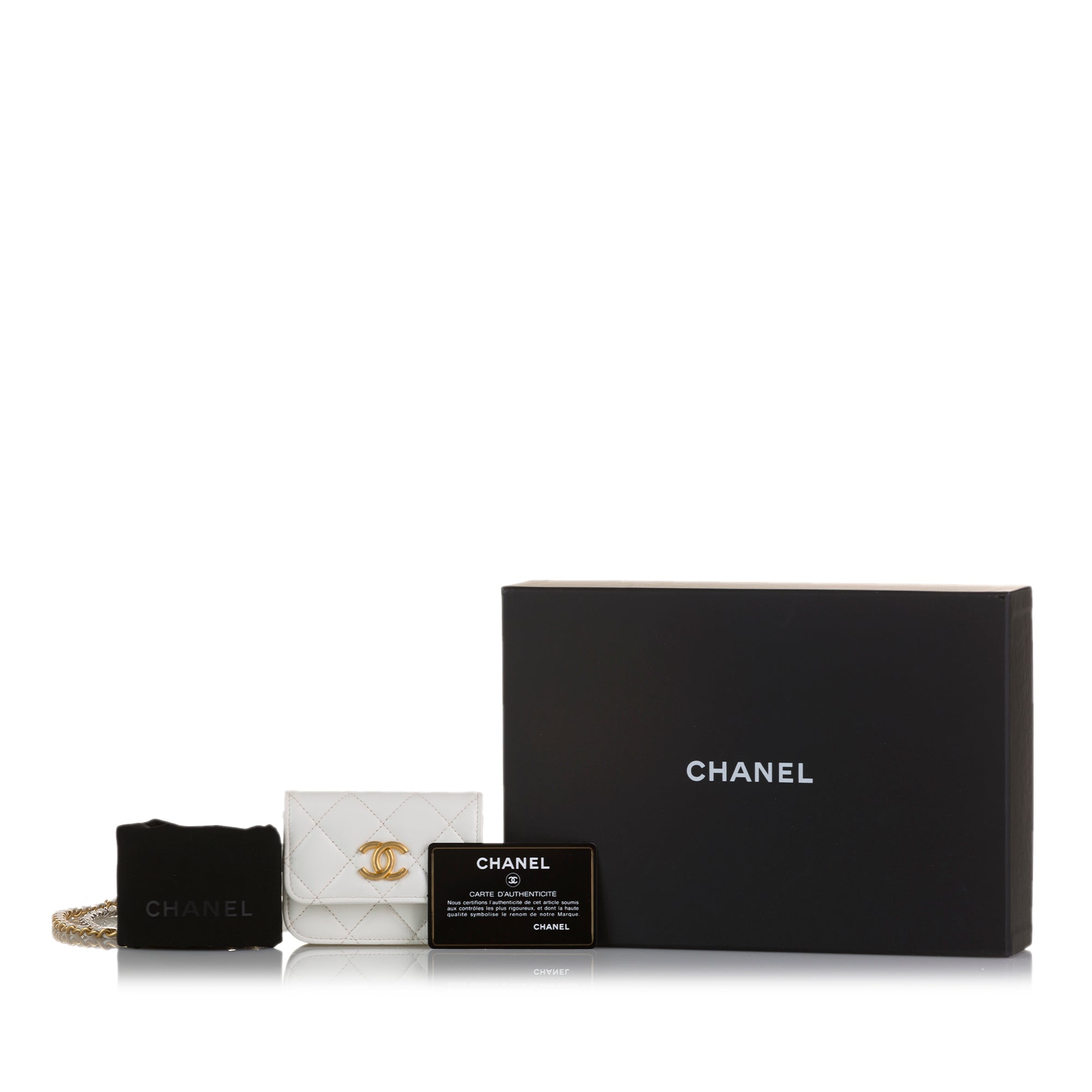 Chanel | Pre-Owned Punk Chain Leather Belt Bag | White