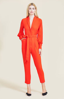 Fluid Crepe Full Sleeve Jumpsuit | Poppy