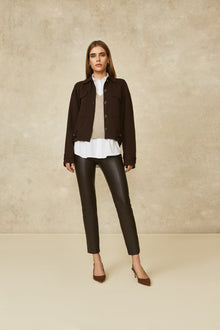 Leather Chloe Pant | Chocolate
