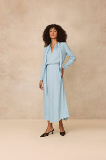 Textured Fluid Crepe Skirt | Frost