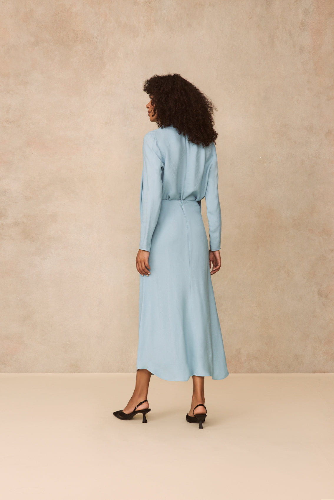 Textured Fluid Crepe Skirt | Frost